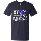 New York Giants Football My Heart is on that Field - Men's V-Neck