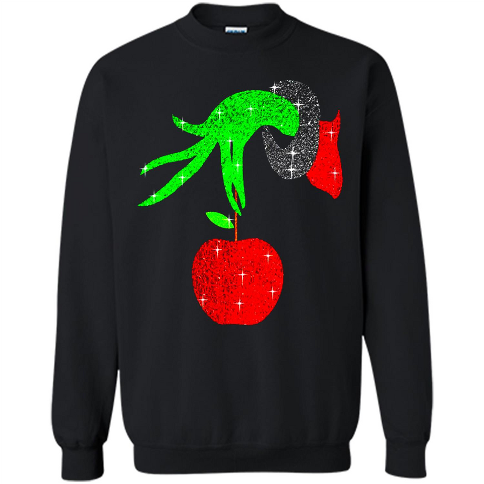 Christmas The Grinch Hand Holding Apple Ornament sweater - Sweatshirt
