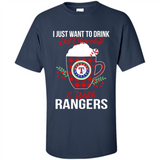 I Just Want To Drink Hot Chocolate & Watch Texas Rangers Ugly Christmas Sweater PINGPONG