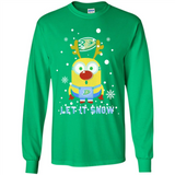 Minion Anaheim Ducks Ugly Christmas Sweater Let it Snow - Long Sleeve T-Shirt
