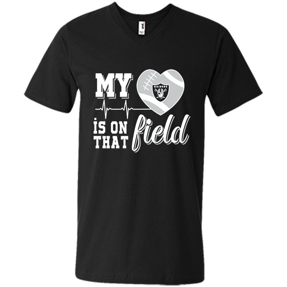 Oakland Raiders Football My Heart is on that Field - Men's V-Neck