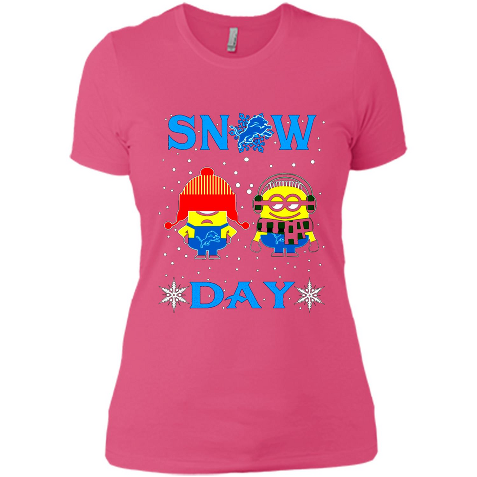 Snow Day Shirt For Detroit Lions Vs Minion Fans pingpong