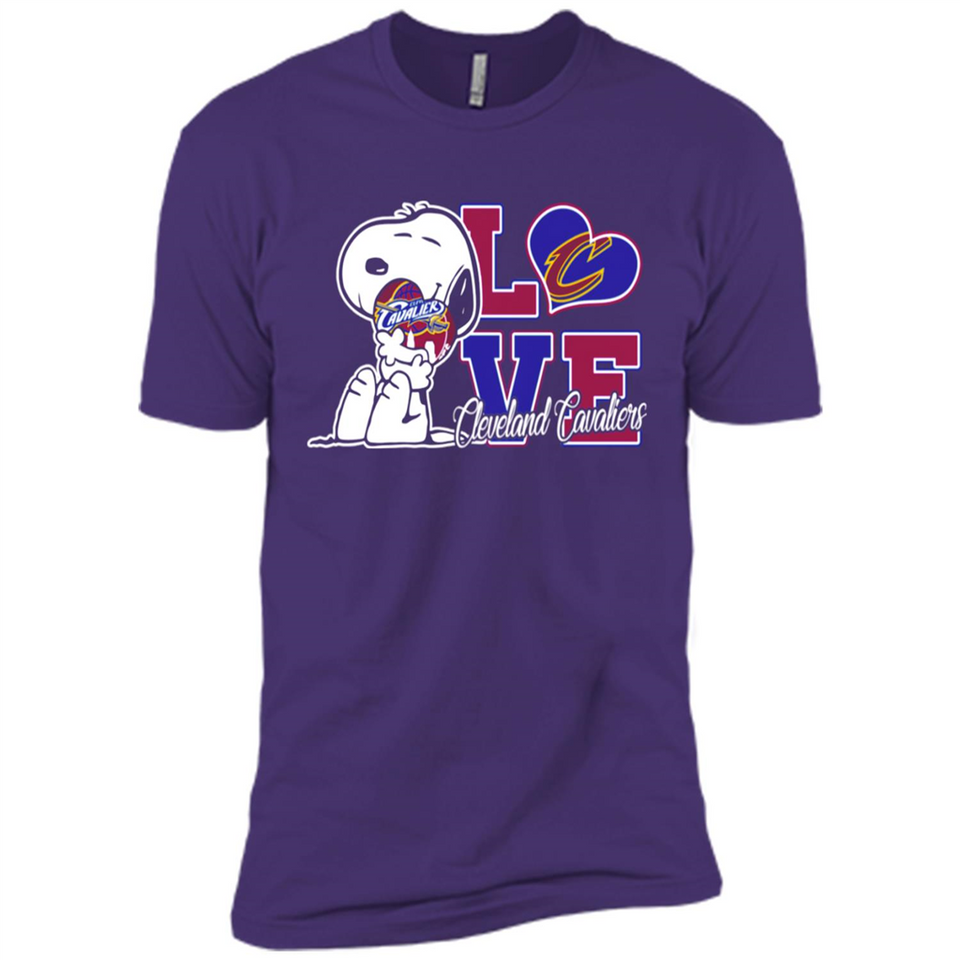 Snoopy loves NBA Cleveland Cavaliers - Premium Short Sleeve T-Shirt