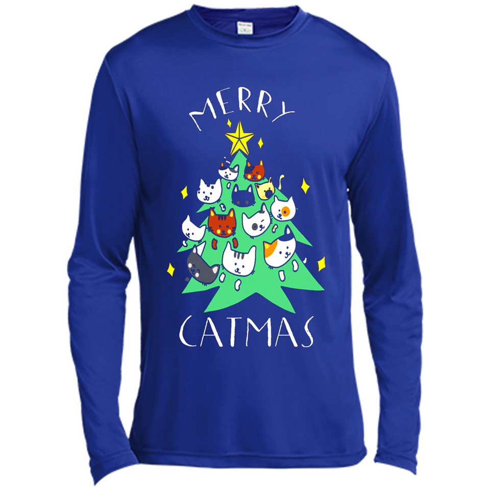 Merry Catmas Funny Cool Christmas Mug PINGPONG - Canvas Long Sleeve T-Shirt