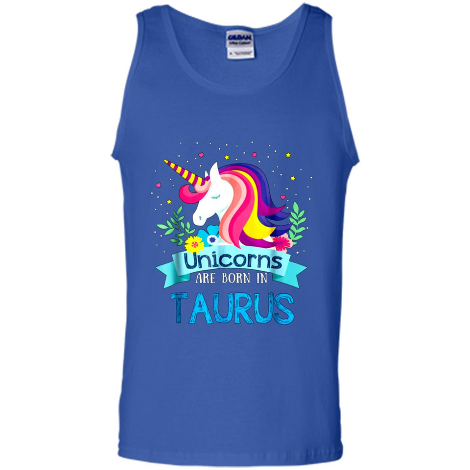 Unicorns are born in Taurus Birthday Rainbow Gift Ladies Custom