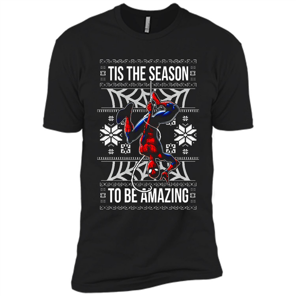 Marvel Spider Man Tis The Season To Be Amazing Ugly Christmas Mug PINGPONG - Premium Short Sleeve T-Shirt