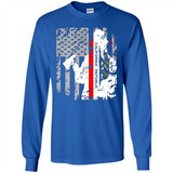 Paradise California Firefighter Thin Red Line Funds Youth T-Shirt PINGPONG - Long Sleeve T-Shirt