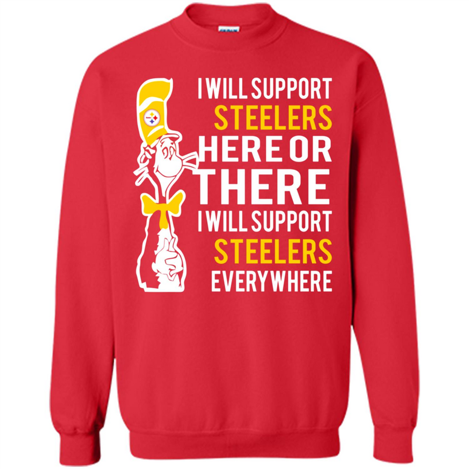 Shirt For Dr Seuss Cat And Pittsburgh Steelers Fans - Sweatshirt