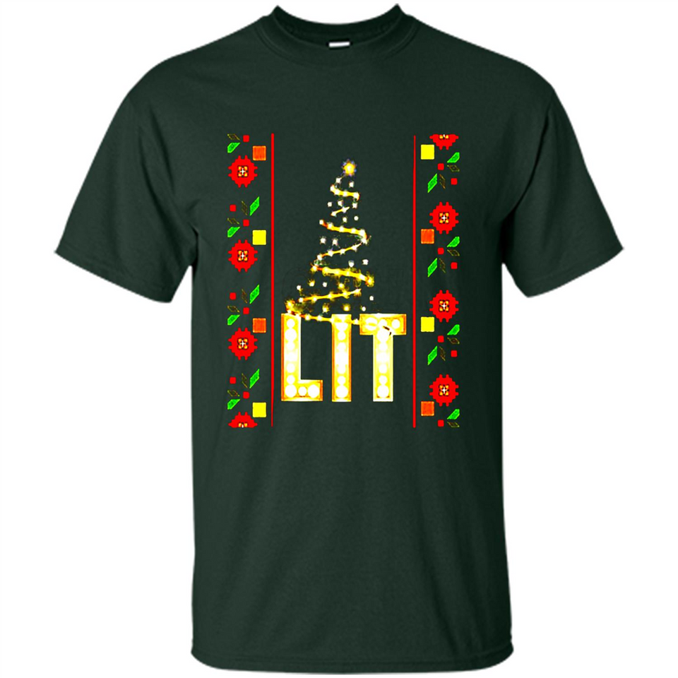 Funny Lets Get Lit Christmas Tree - Shirt