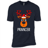 Prancer Reindeer Santa Claus Funny Xmas Holiday T-Shirt - Premium Short Sleeve T-Shirt