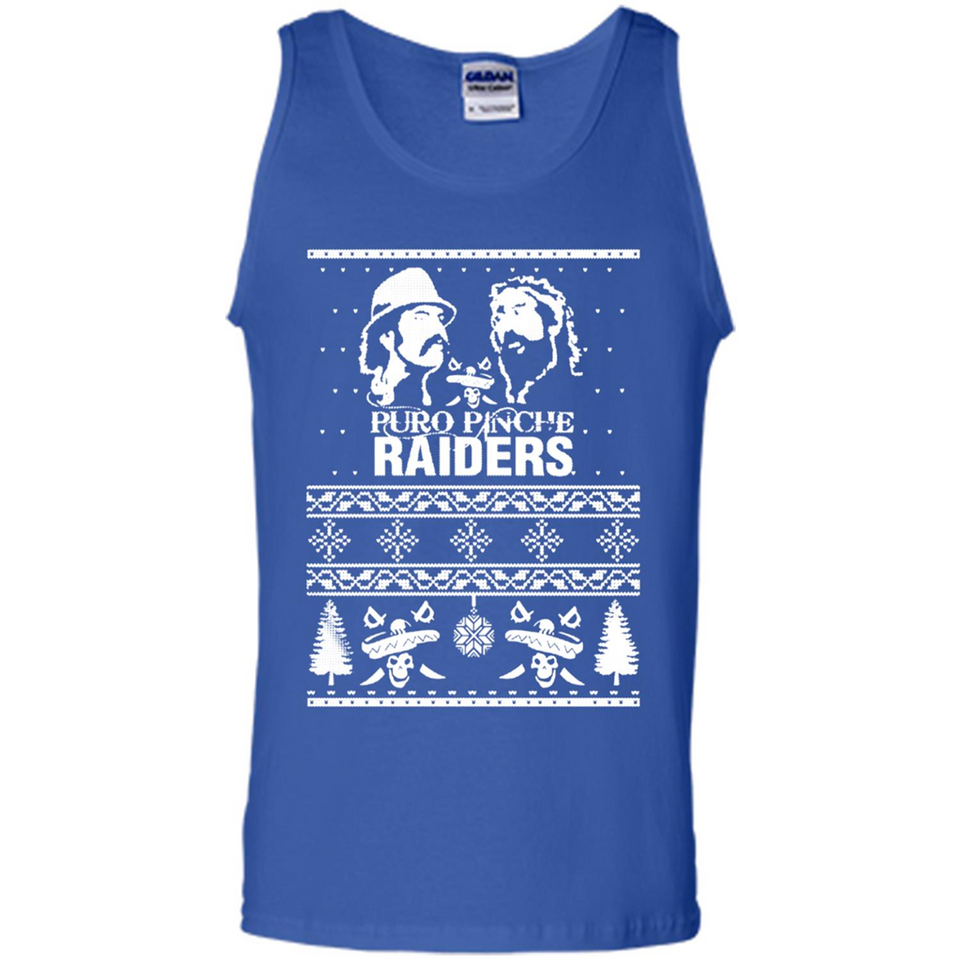 Puro Pinche Raiders Ugly Christmas Sweater - Tank Top