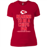 Reasons to be a Kansas City Chiefs Fan Complete List on Back - Ladies' Boyfriend T-Shirt