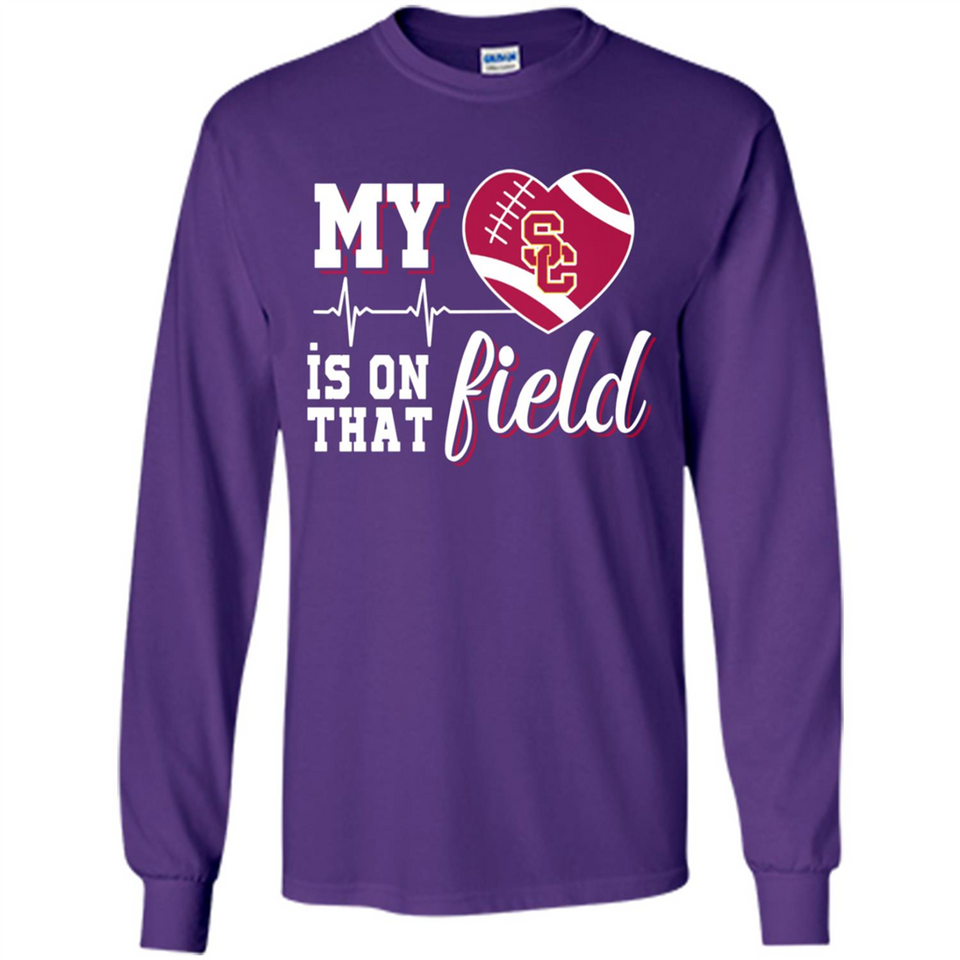 USC Trojans Football My Heart is on that Field - Long Sleeve T-Shirt