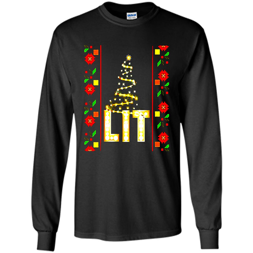 Funny Lets Get Lit Christmas Tree - Long Sleeve T-Shirt