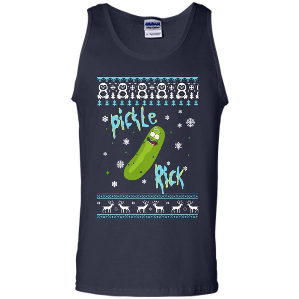 Rick and Morty Pickle Rick Ugly Christmas Sweater - Tank Top