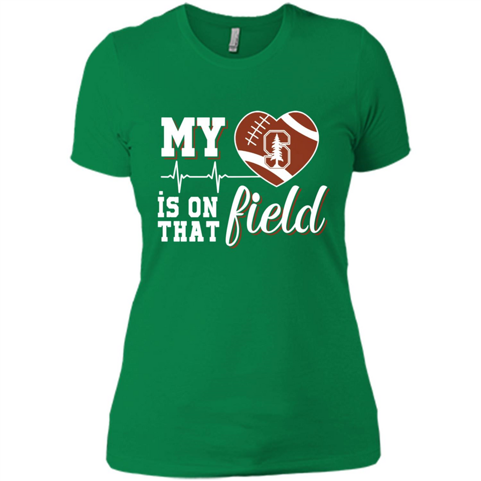 Stanford Cardinal Football My Heart is on that Field - Ladies' Boyfriend T-Shirt