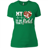 Stanford Cardinal Football My Heart is on that Field - Ladies' Boyfriend T-Shirt