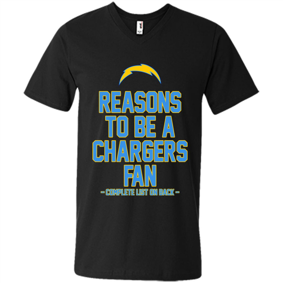 Reasons to be a Los Angeles Chargers Fan Complete List on Back - Men's V-Neck