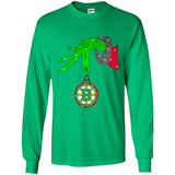GRINCH HAND HOLDING BOSTON BRUINS GLITTER CHRISTMAS PINGPONG