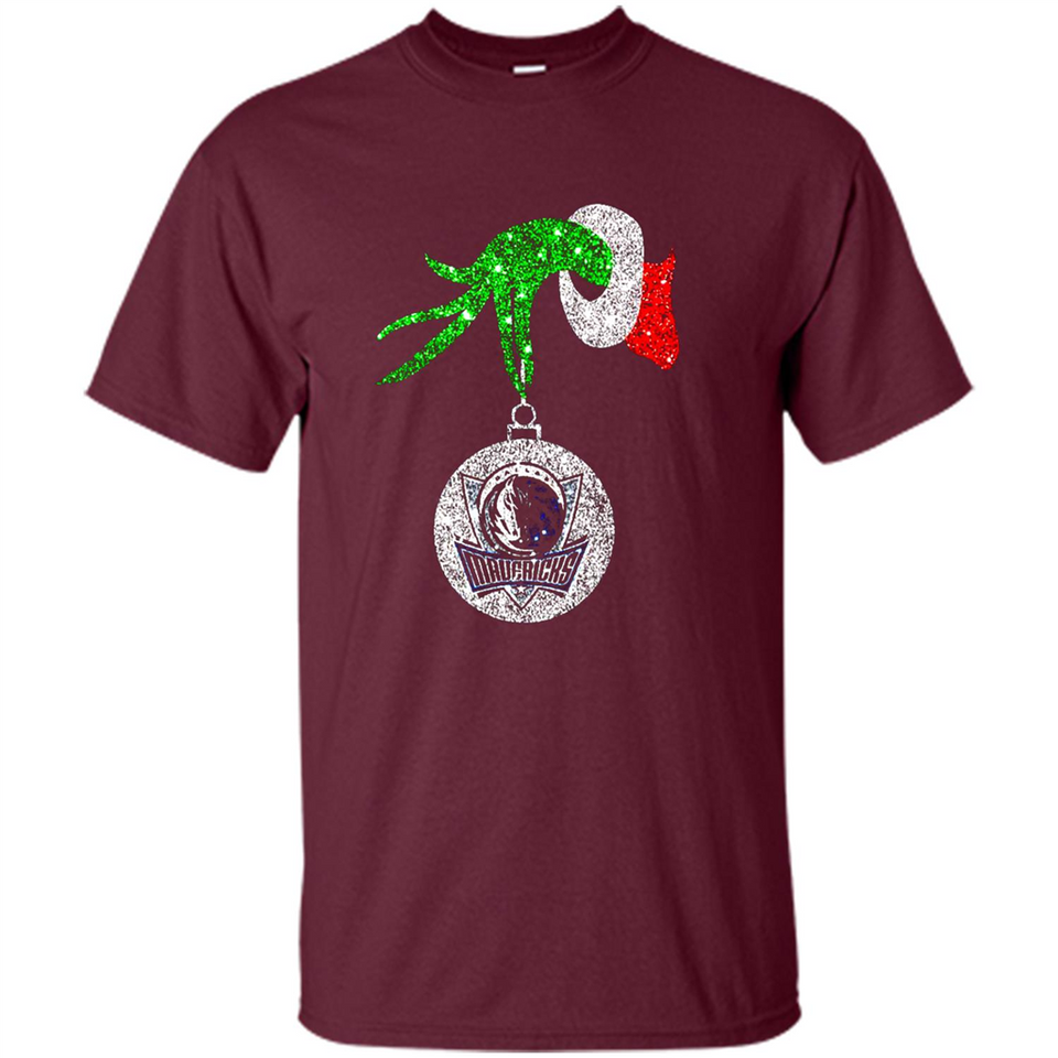Amazing Dallas Mavericks Glitter Grinch Monogram Ornament Christmas Gift - Shirt