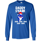 Daddy Shark Costume Reindeer Funny Christmas T-Shirt - Long Sleeve T-Shirt
