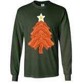 Bacon & Eggs Over Easy Fried Food Breakfast Xmas Tree Foodie - Long Sleeve T-Shirt