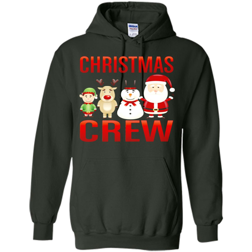 CHRISTMAS CREW Shirt X-mas Santa Snowman Reindeer Elf - Hoodie