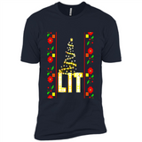 Funny Lets Get Lit Christmas Tree - Premium Short Sleeve T-Shirt