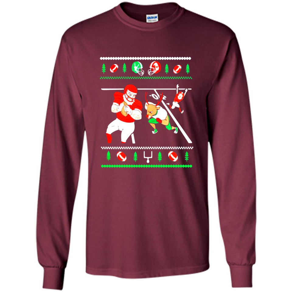 Santa vs Deer Football Ugly Christmas PINGPONG