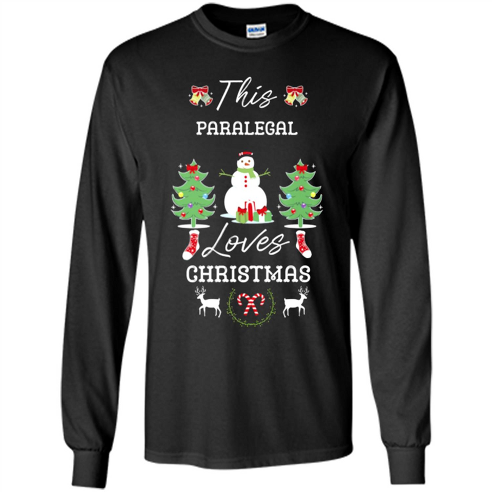 This Paralegal Loves Christmas Tree Shirt with Snowman