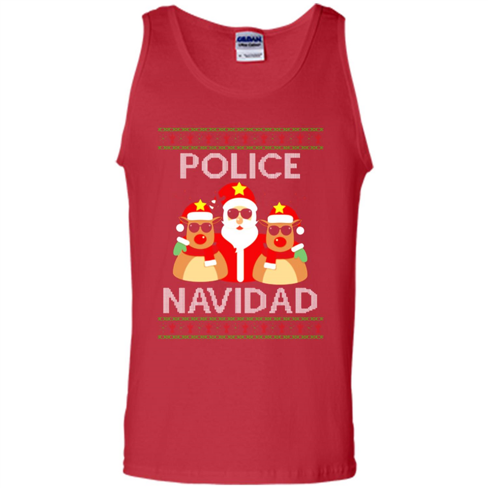 FUNNY POLICE NAVIDAD T-SHIRT Santa Christmas Party - Tank Top