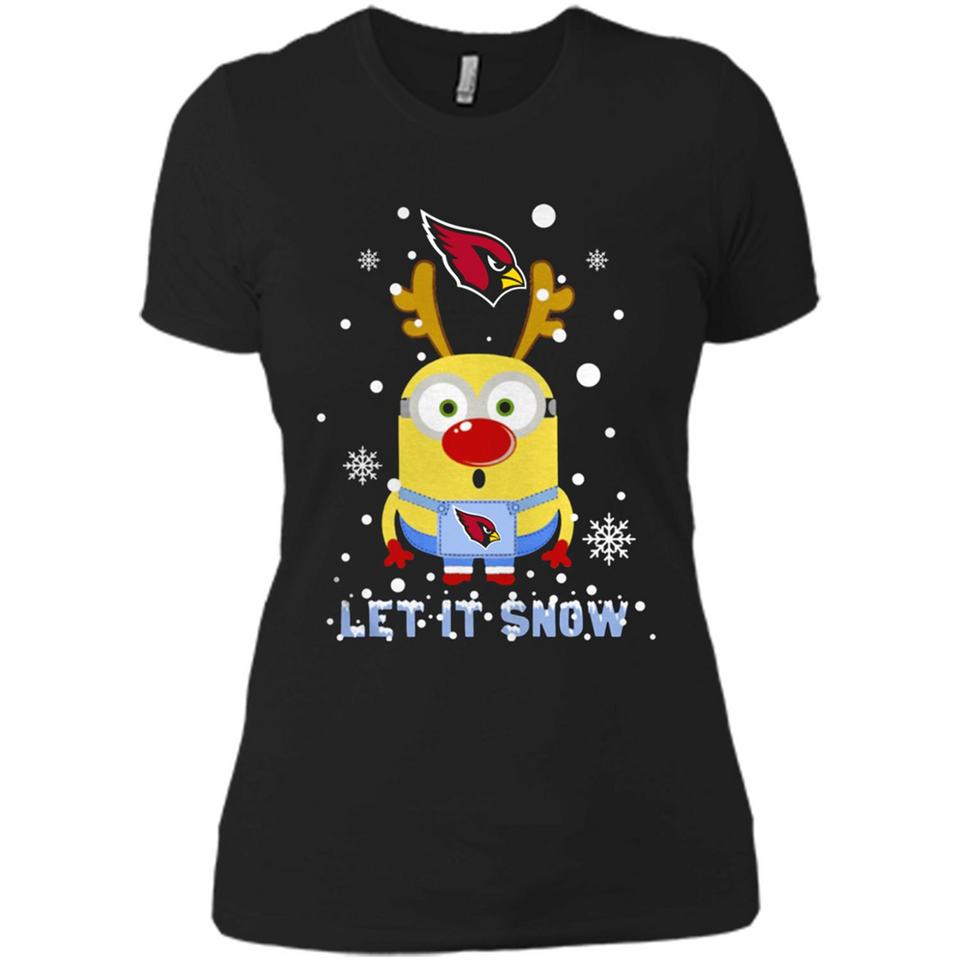 Minion Arizona Cardinals Ugly Christmas Sweater Let it Snow - Ladies' Boyfriend T-Shirt