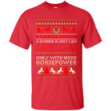 Funny Farmers Gift Ugly Santa Claus Horsepower - Shirt