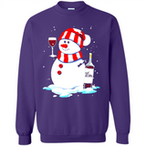 Cute Snowman drink Red Wine Christmas T-Shirt - Sweatshirt