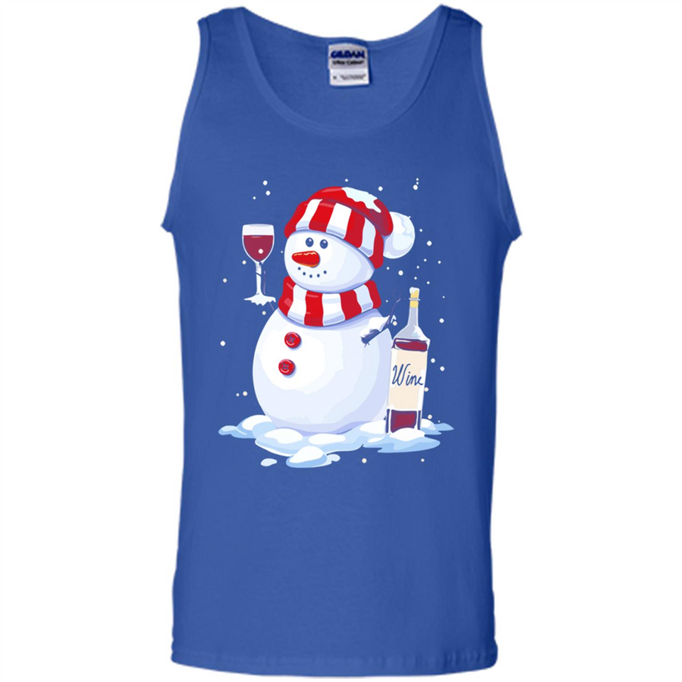 Cute Snowman drink Red Wine Christmas - Tank Top