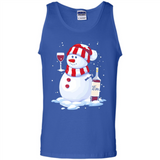 Cute Snowman drink Red Wine Christmas - Tank Top