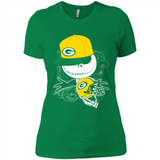 Jack Skellington The Nightmare Before Christmas-Packers Football - Ladies' Boyfriend T-Shirt