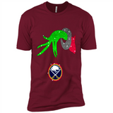 GRINCH HAND HOLDING BUFFALO SABRES GLITTER CHRISTMAS PINGPONG