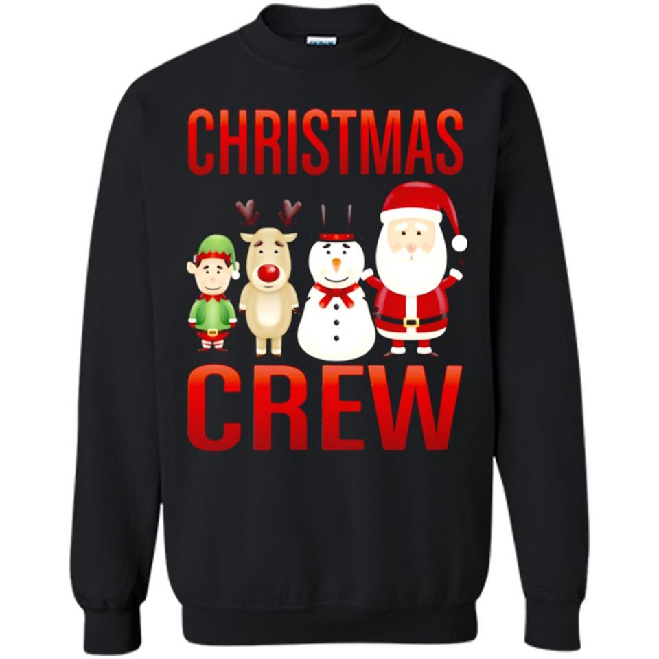 CHRISTMAS CREW Shirt X-mas Santa Snowman Reindeer Elf - Sweatshirt