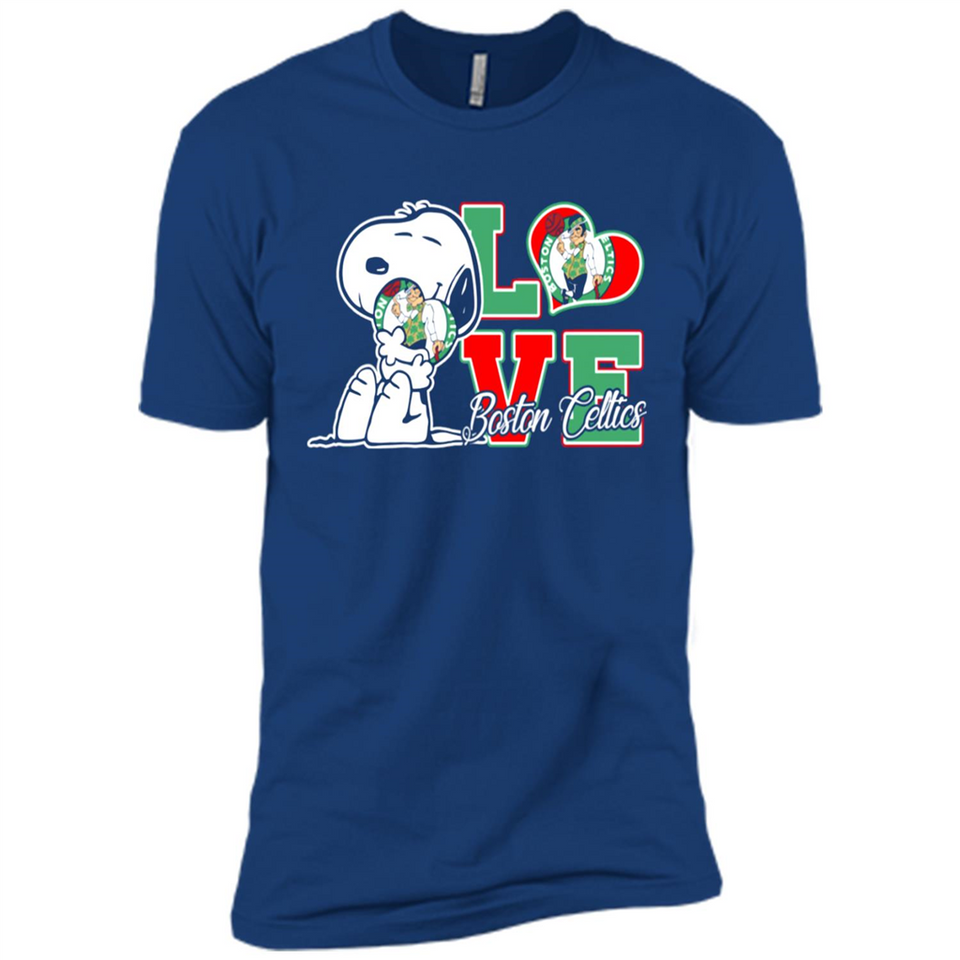 Snoopy loves NBA Boston Celtics - Premium Short Sleeve T-Shirt
