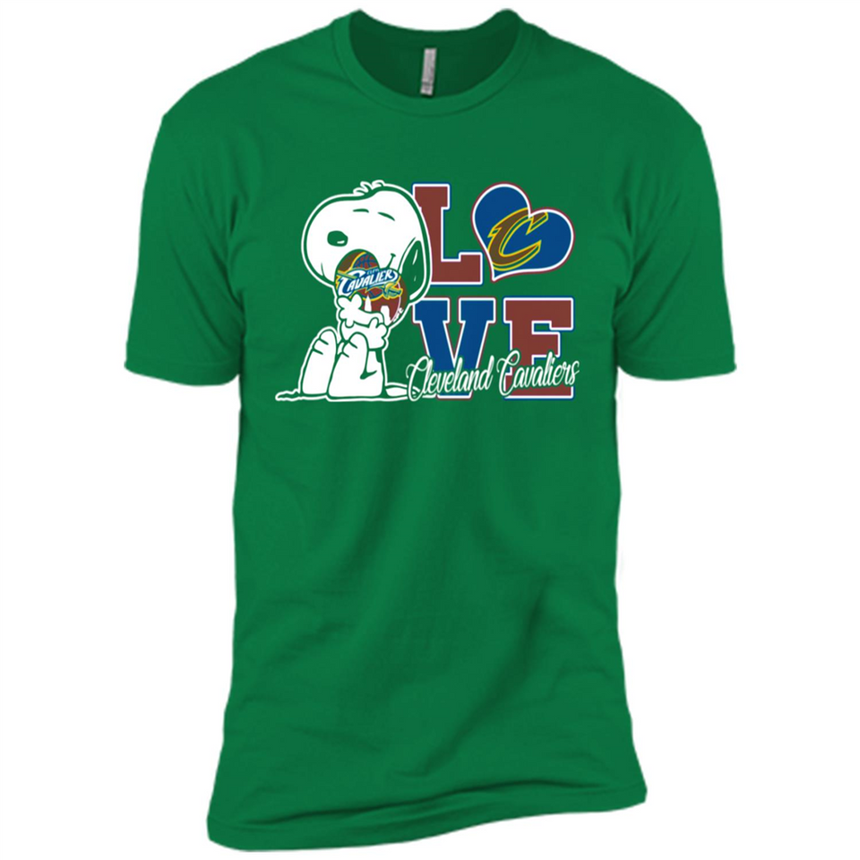Snoopy loves NBA Cleveland Cavaliers - Premium Short Sleeve T-Shirt