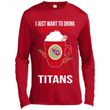 I Just Want To Drink Hot Chocolate & Watch Tennessee Titans Ugly Christmas Sweater PINGPONG
