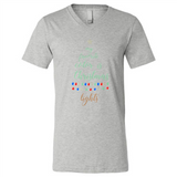 My Favorite Color is Christmas Lights Xmas Sporty T-Shirt - Canvas Unisex V-Neck