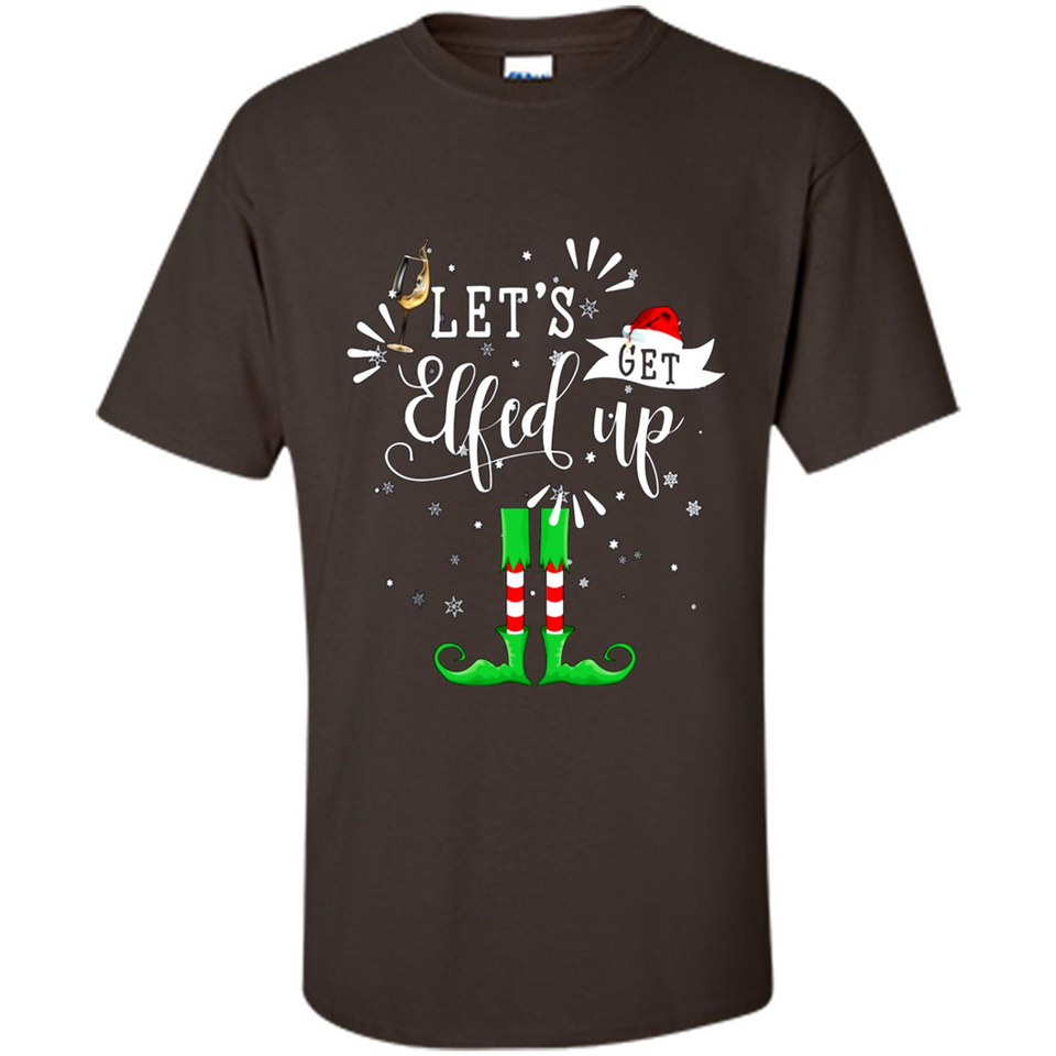 Let's Get Elfed Up Funny Drinking Wine Christmas Elf PINGPONG