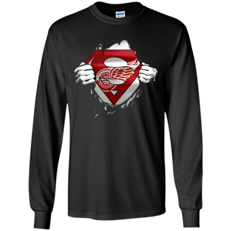 Detroit Red Wings And Superman Fans - Long Sleeve T-Shirt