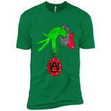 GRINCH HAND HOLDING AUBURN TIGERS GLITTER CHRISTMAS PINGPONG