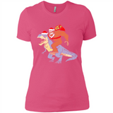 Bigfoot Riding Dinosaurus T-Shirt Funny Bigfoot Santa - Ladies' Boyfriend T-Shirt