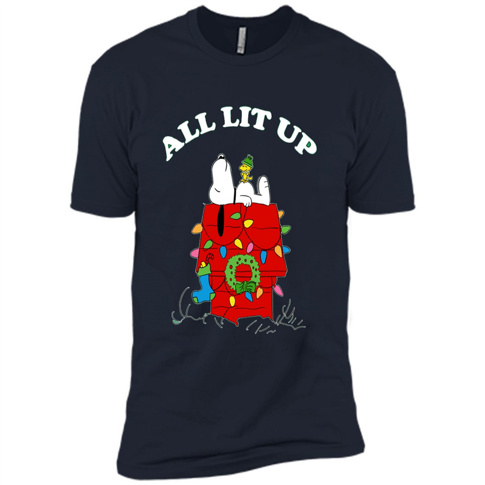 Peanuts By Schulz Snoopy Young Men_s Christmas - Premium Short Sleeve T-Shirt