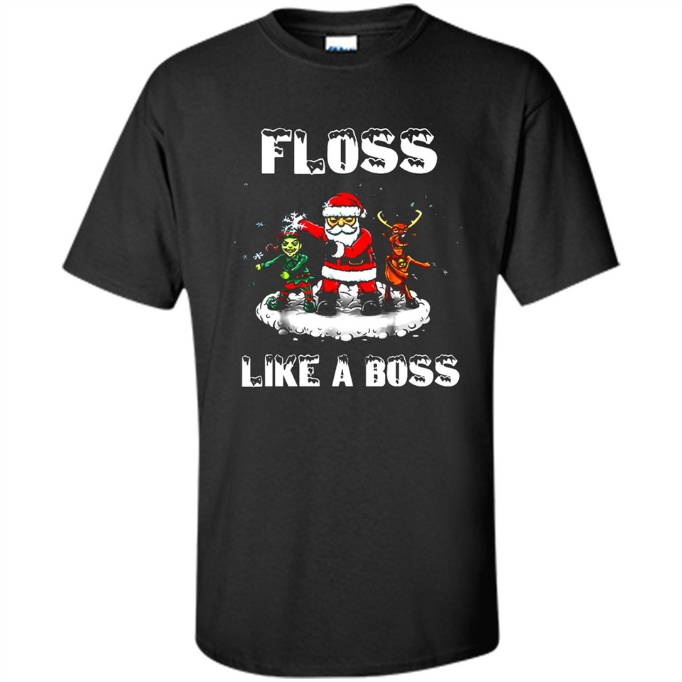 Floss Like A Boss Santa Flossing Dance Funny - Shirt