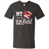 Washington State Cougars Football My Heart is on that Field - Men's V-Neck
